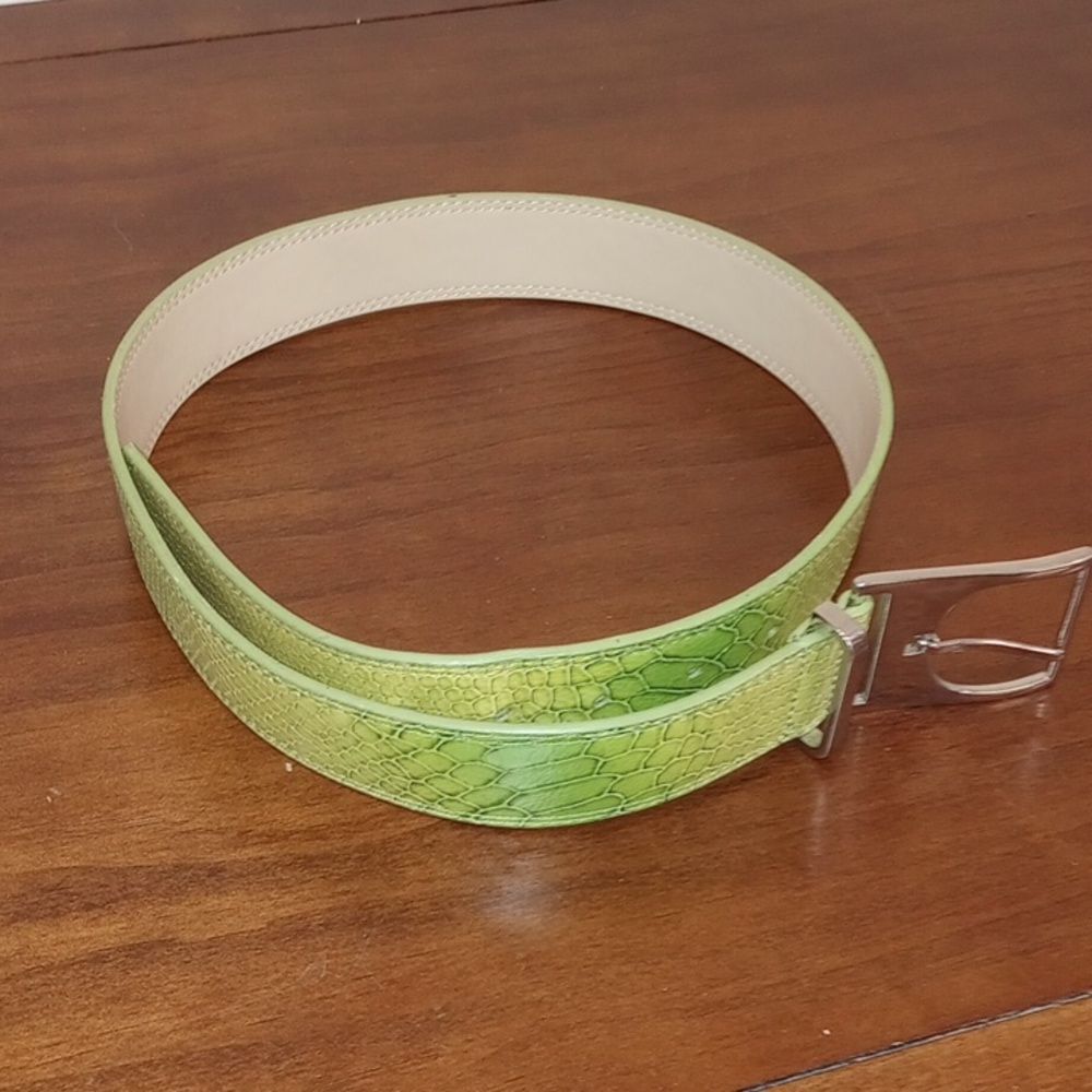 WCM Italian Leather Snake Skin Belt, 31" to 34"